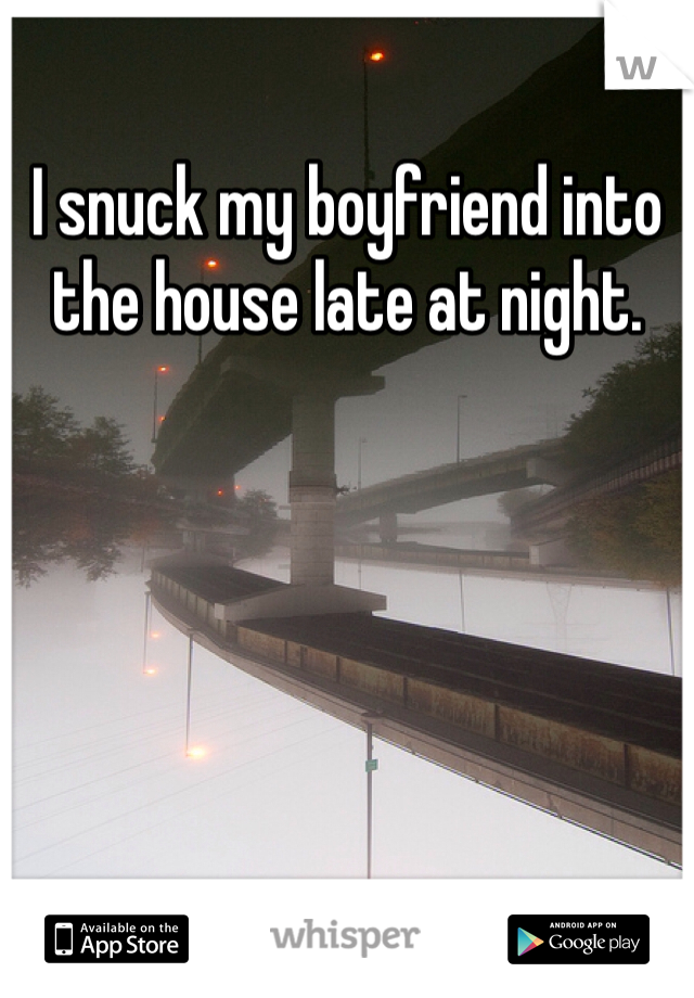 I snuck my boyfriend into the house late at night.