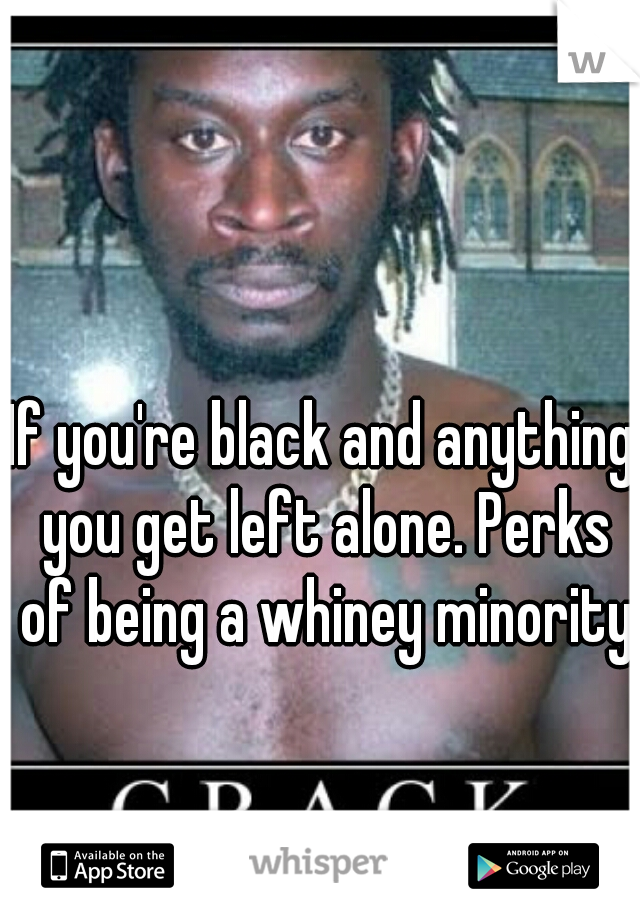 If you're black and anything you get left alone. Perks of being a whiney minority