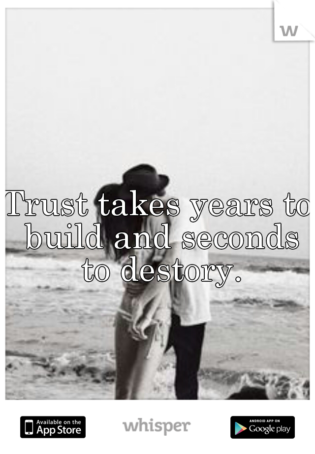 Trust takes years to build and seconds to destory.