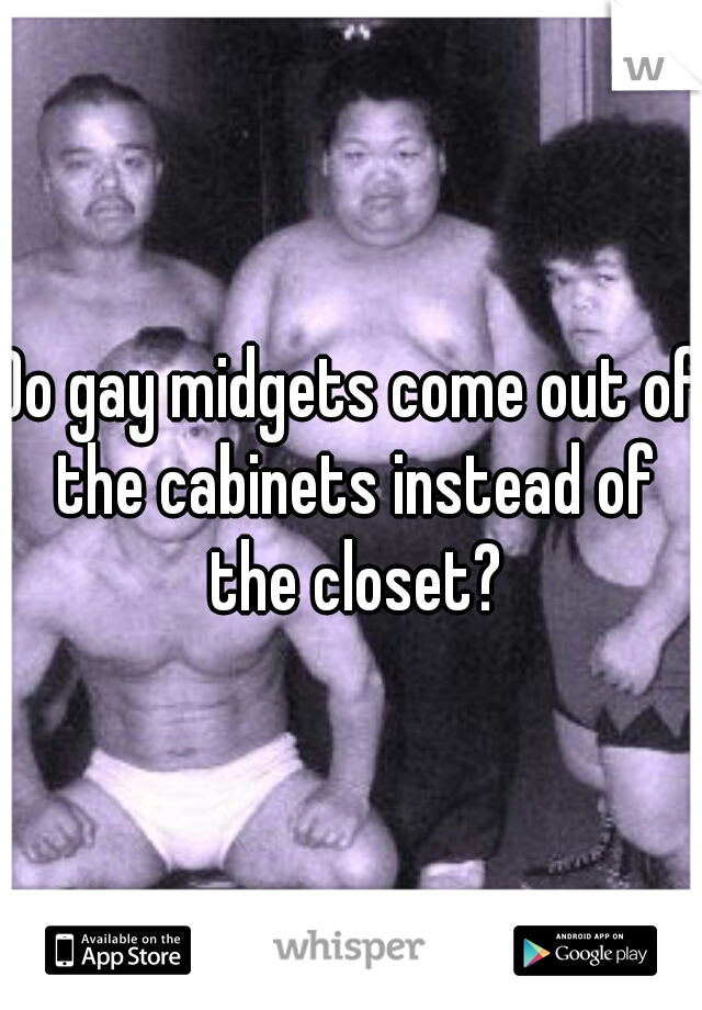 Do gay midgets come out of the cabinets instead of the closet?