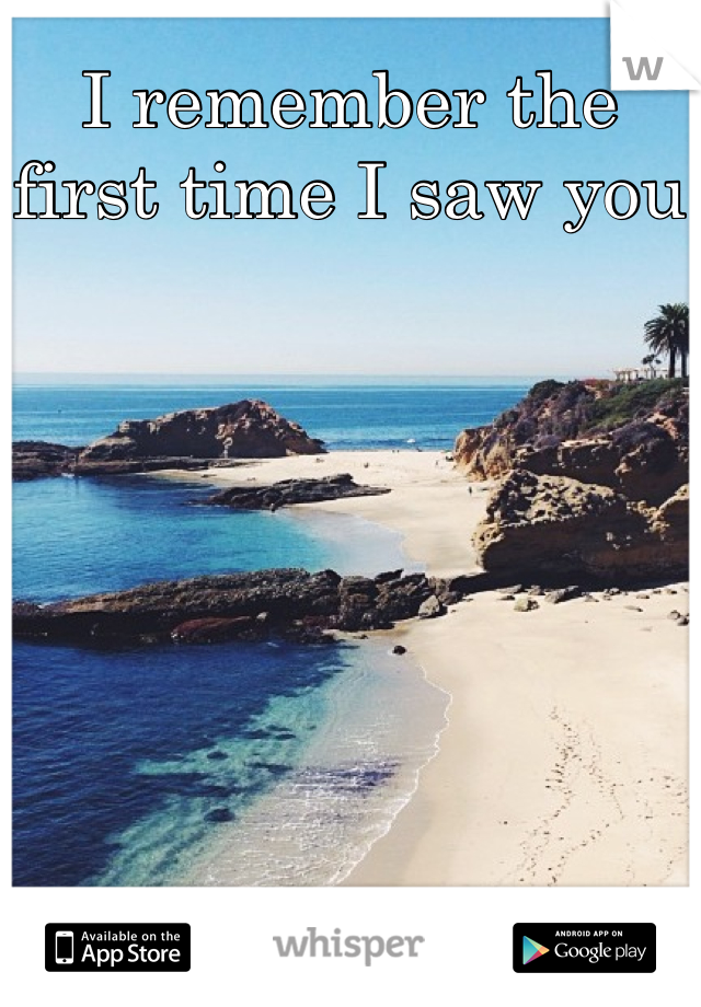 I remember the first time I saw you