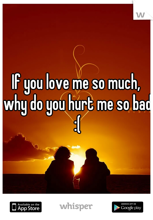 If you love me so much, why do you hurt me so bad :(