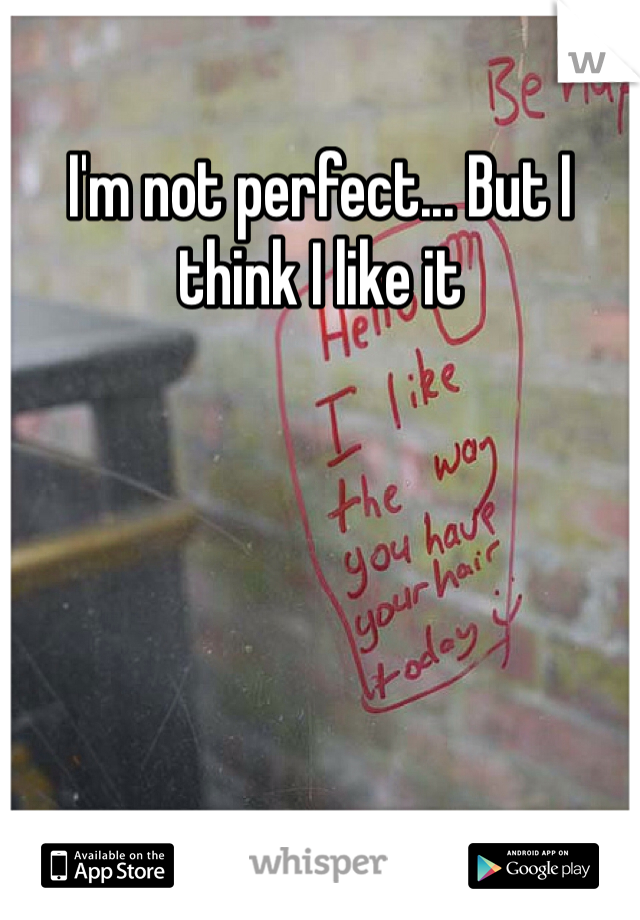 I'm not perfect... But I think I like it