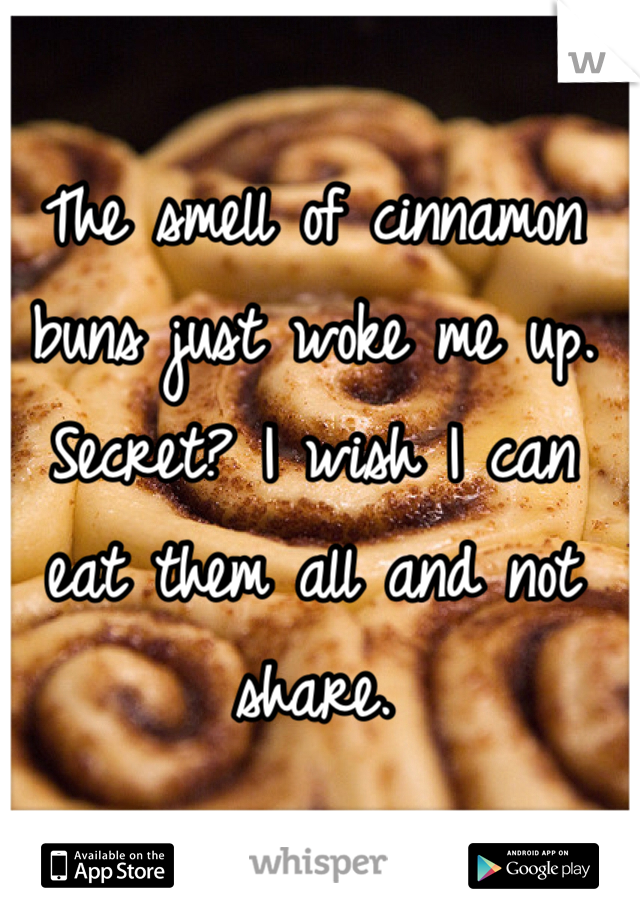The smell of cinnamon buns just woke me up. Secret? I wish I can eat them all and not share. 