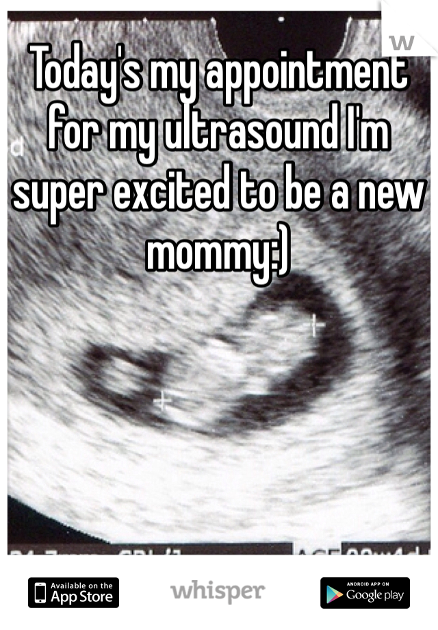 Today's my appointment for my ultrasound I'm super excited to be a new mommy:)
