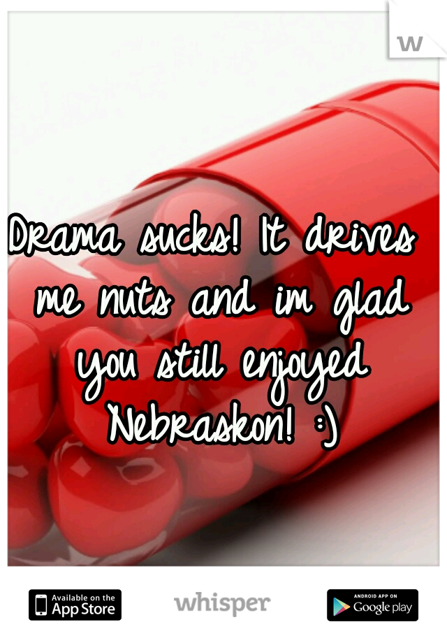 Drama sucks! It drives me nuts and im glad you still enjoyed Nebraskon! :)