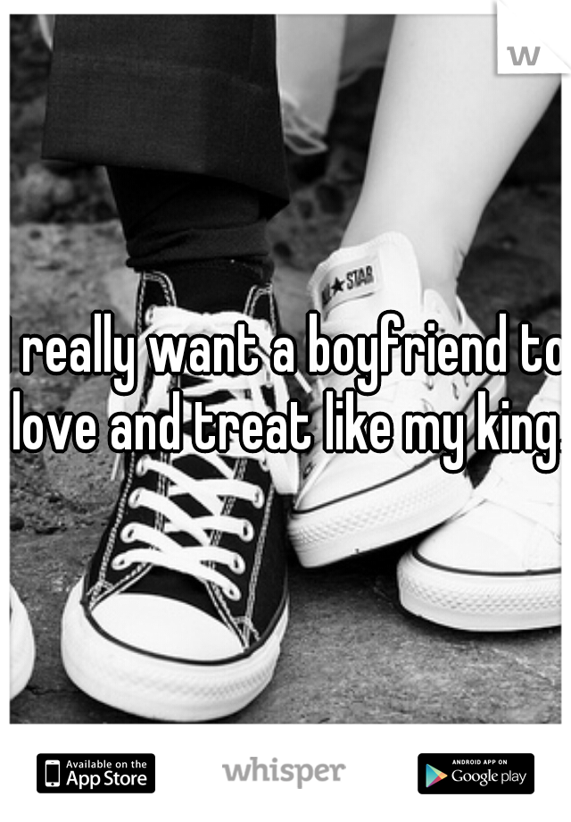 I really want a boyfriend to love and treat like my king. 