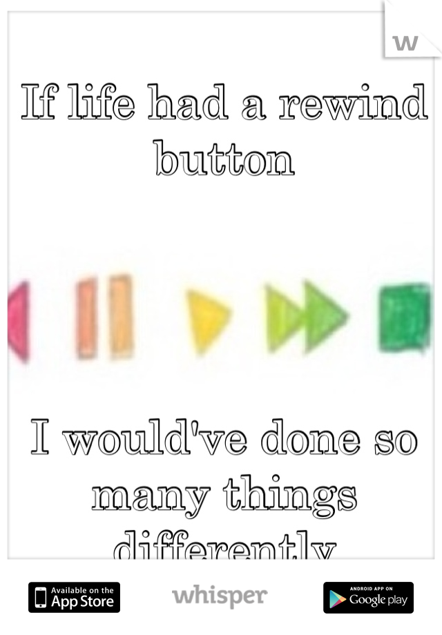 If life had a rewind button




I would've done so many things differently 