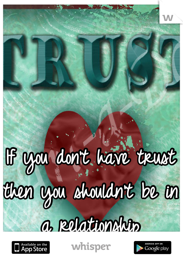If you don't have trust then you shouldn't be in a relationship