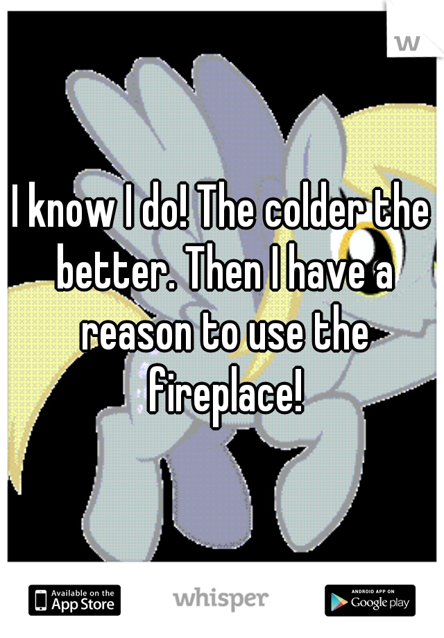 I know I do! The colder the better. Then I have a reason to use the fireplace!