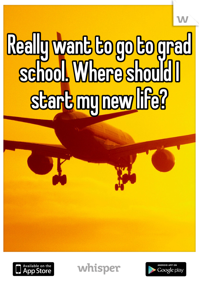 Really want to go to grad school. Where should I start my new life?