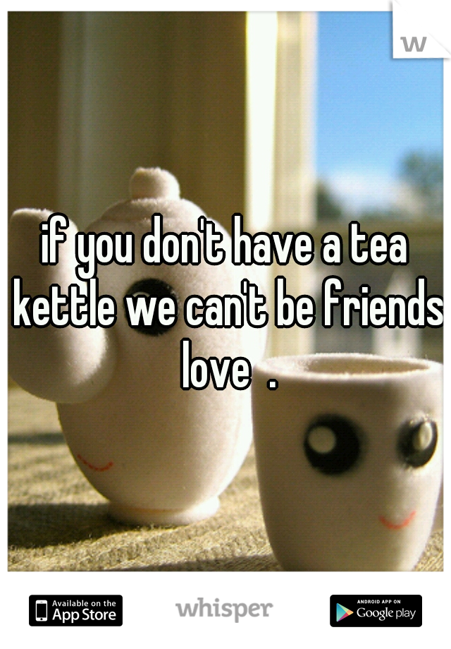 if you don't have a tea kettle we can't be friends love  .