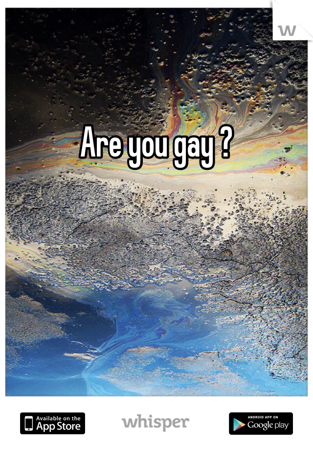 Are you gay ?