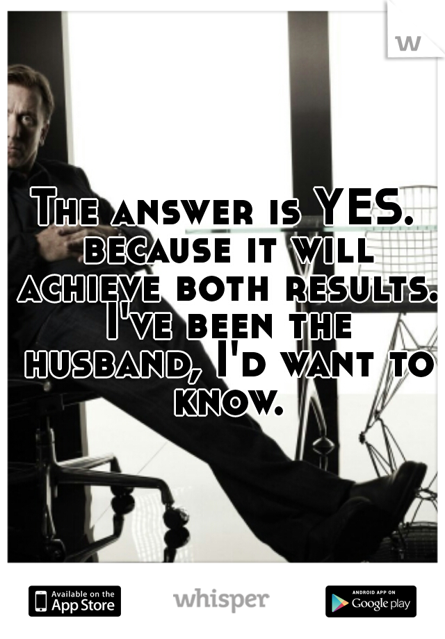 The answer is YES. because it will achieve both results. I've been the husband, I'd want to know.