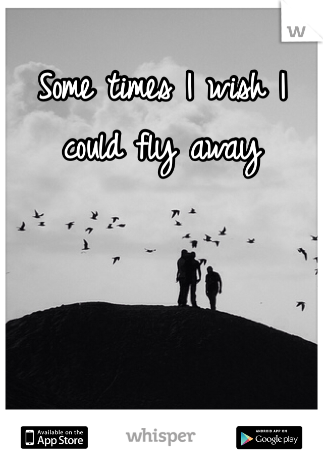 Some times I wish I could fly away 