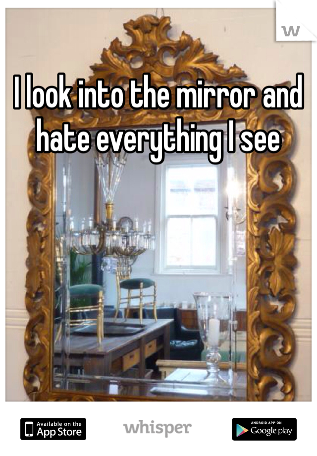 I look into the mirror and hate everything I see 