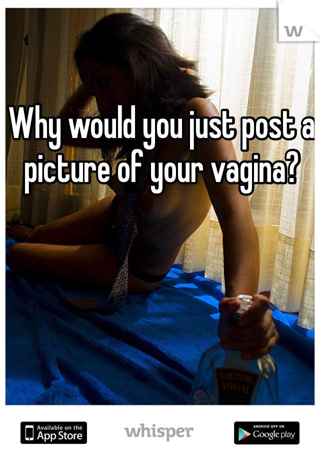 Why would you just post a picture of your vagina?