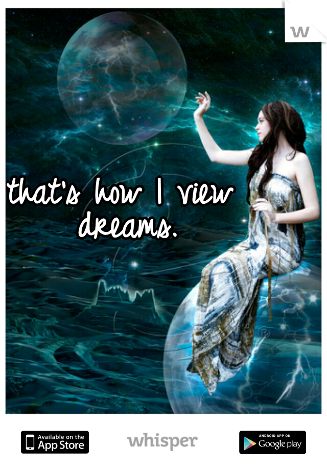 that's how I view dreams.