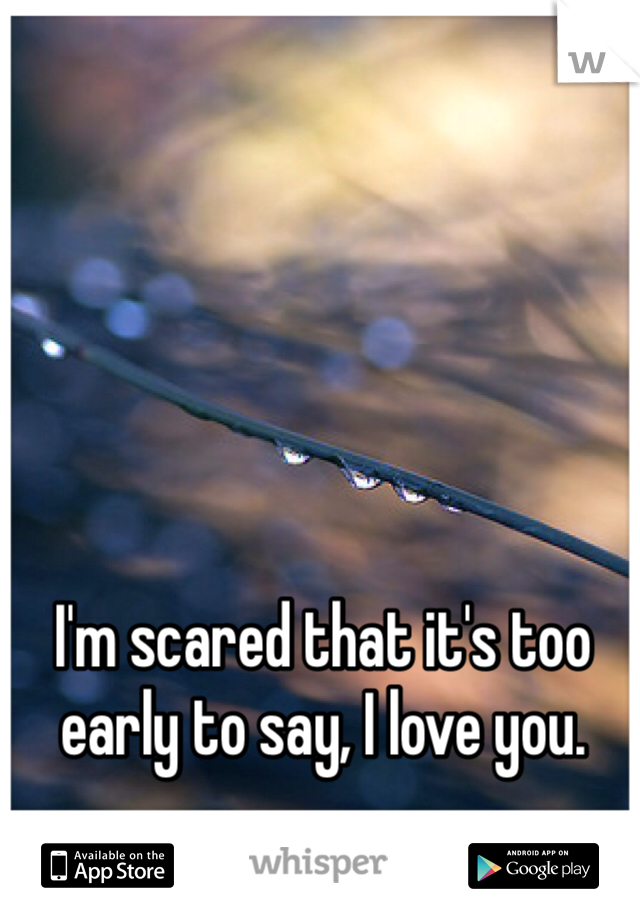 I'm scared that it's too early to say, I love you. 