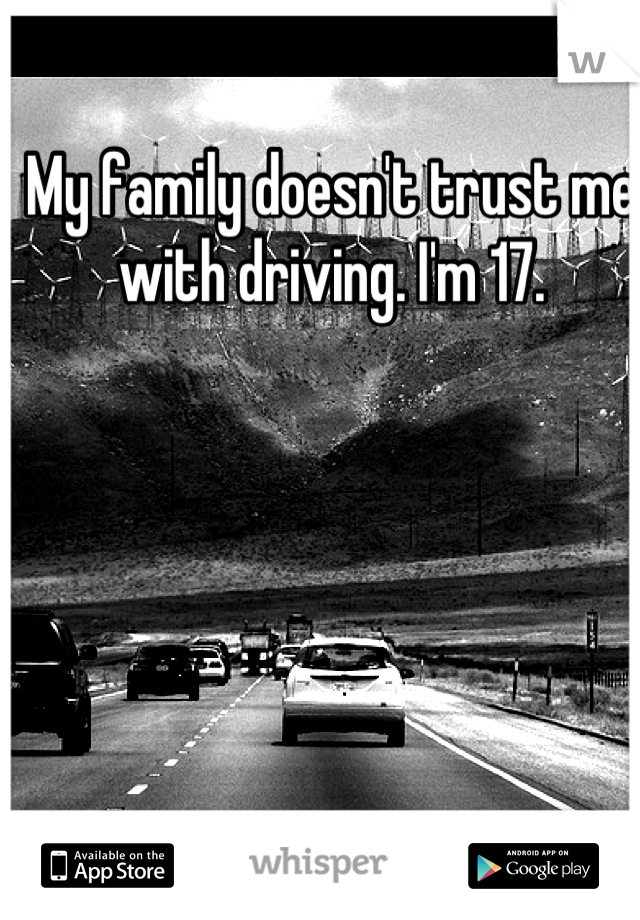 My family doesn't trust me with driving. I'm 17.