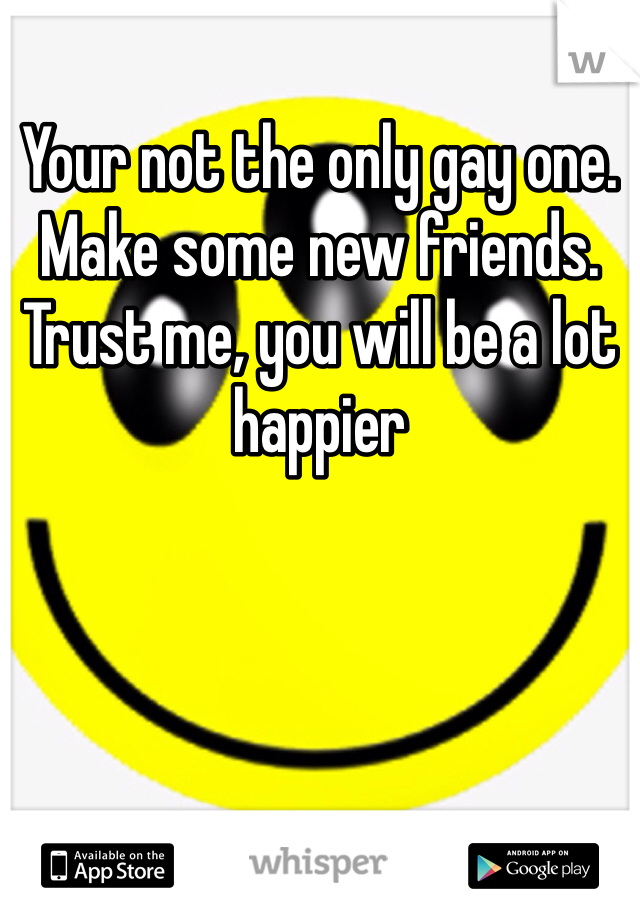 Your not the only gay one. Make some new friends.  Trust me, you will be a lot happier 