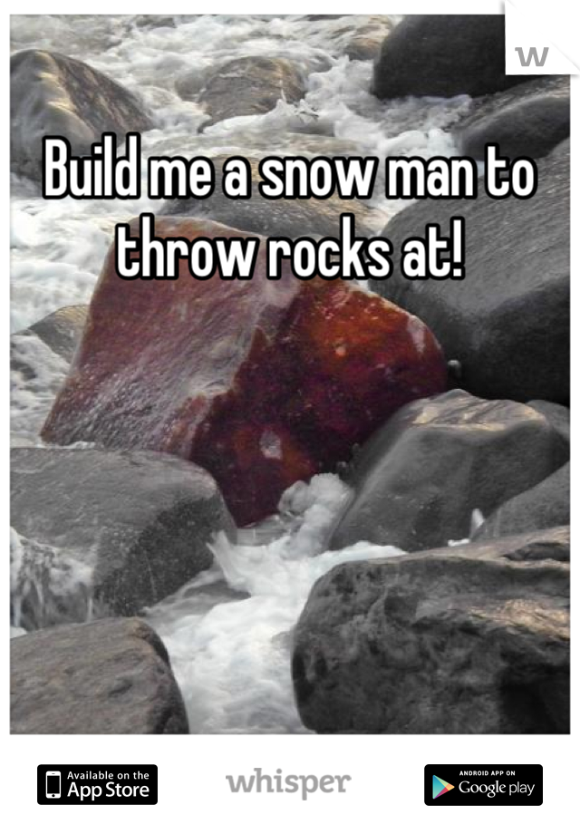 Build me a snow man to throw rocks at!