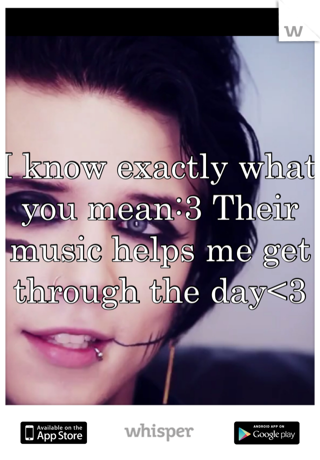 I know exactly what you mean:3 Their music helps me get through the day<3