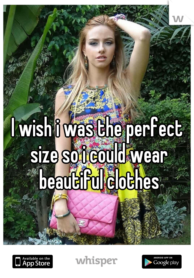 I wish i was the perfect size so i could wear beautiful clothes