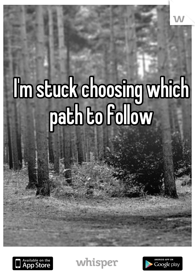 I'm stuck choosing which path to follow