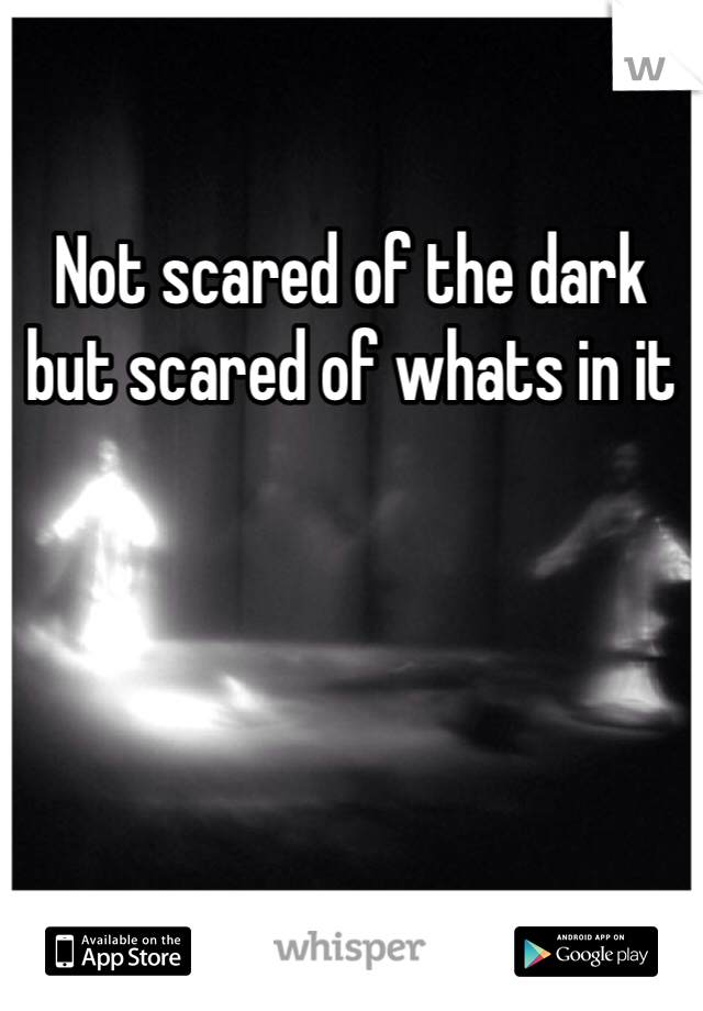 Not scared of the dark but scared of whats in it