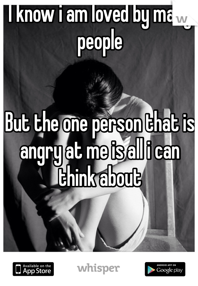 I know i am loved by many people


But the one person that is angry at me is all i can think about 