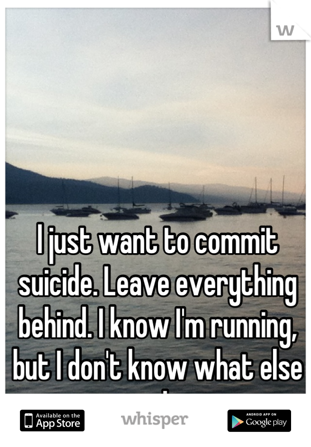 I just want to commit suicide. Leave everything behind. I know I'm running, but I don't know what else to do. 