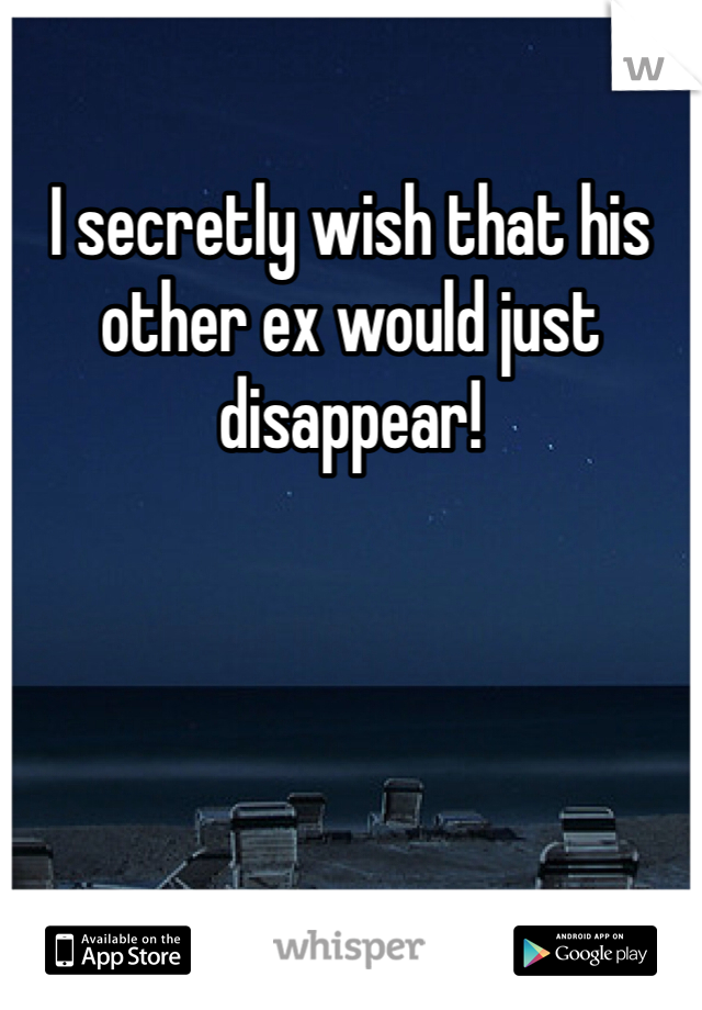 I secretly wish that his other ex would just disappear!