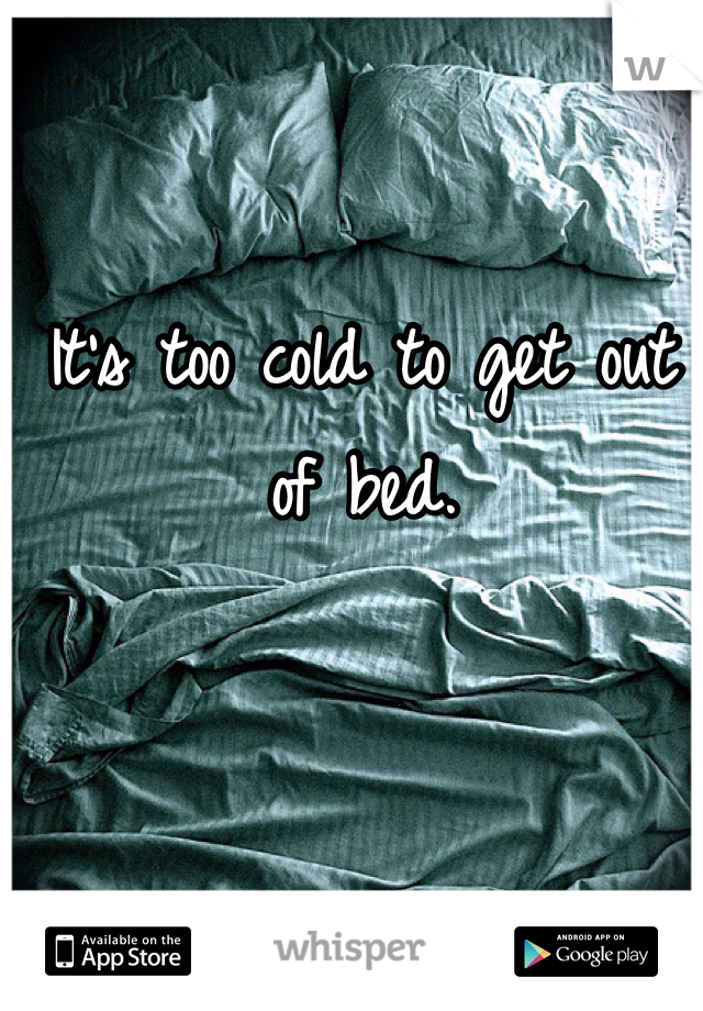 It's too cold to get out of bed. 
