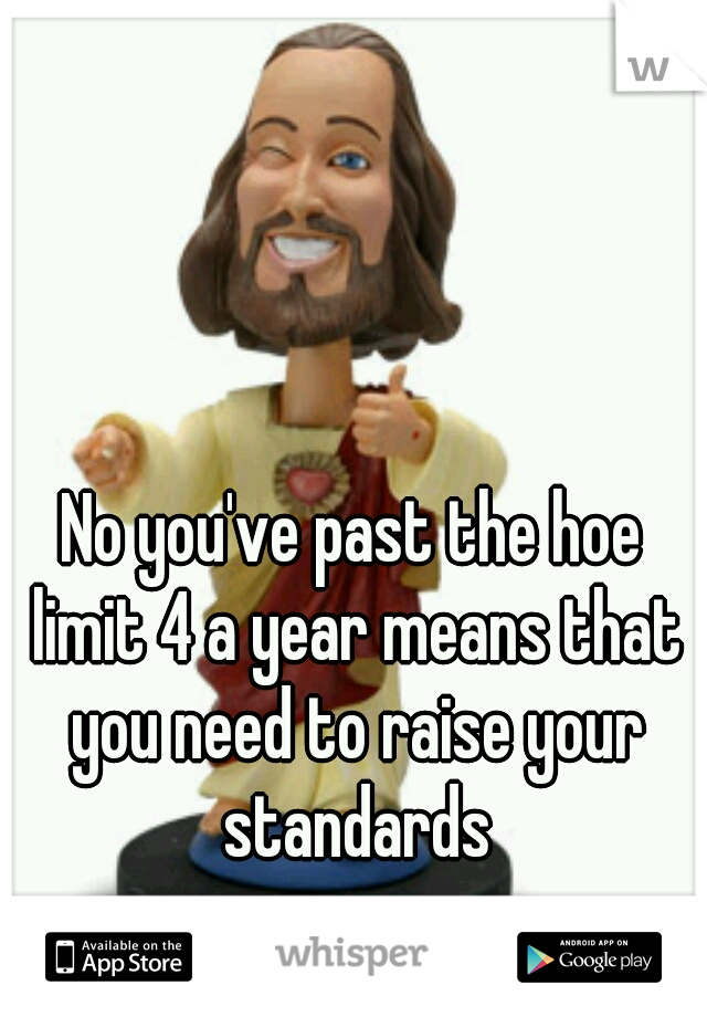 No you've past the hoe limit 4 a year means that you need to raise your standards