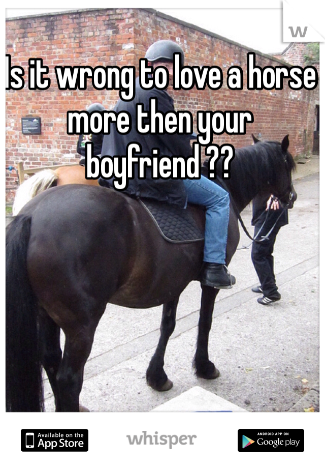 Is it wrong to love a horse more then your boyfriend ??