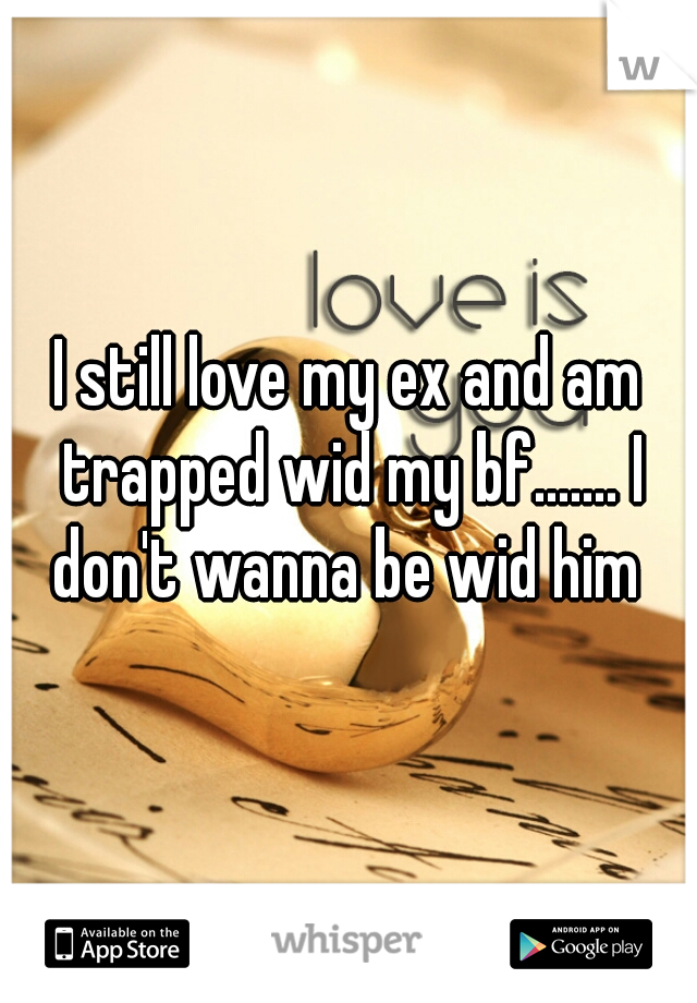 I still love my ex and am trapped wid my bf....... I don't wanna be wid him 