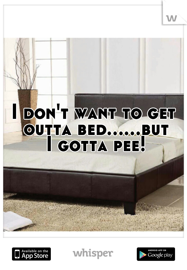 I don't want to get outta bed......but I gotta pee!
