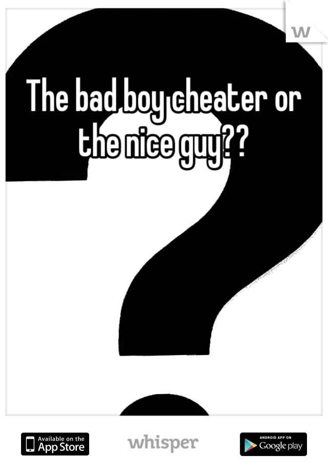 The bad boy cheater or the nice guy??