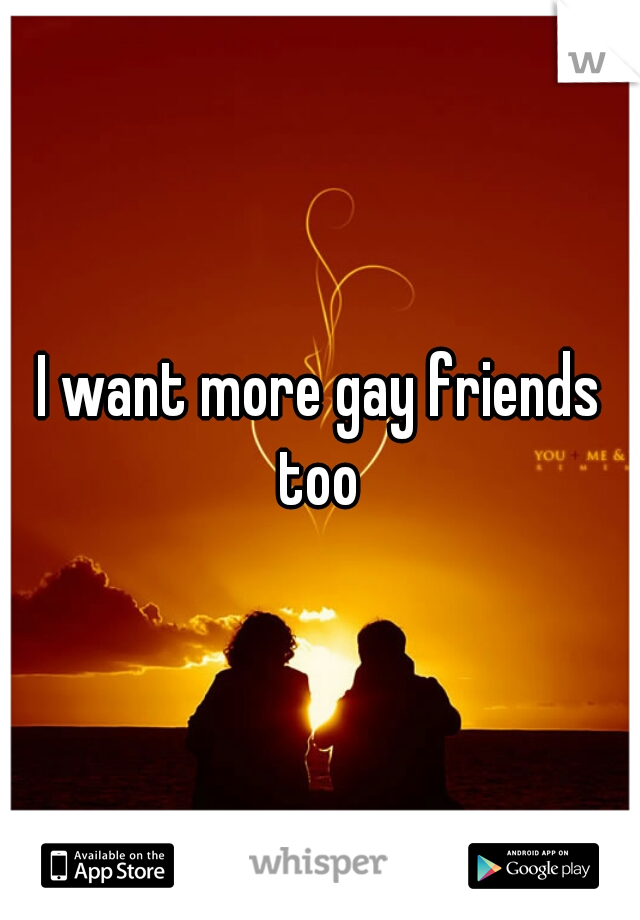 I want more gay friends too 