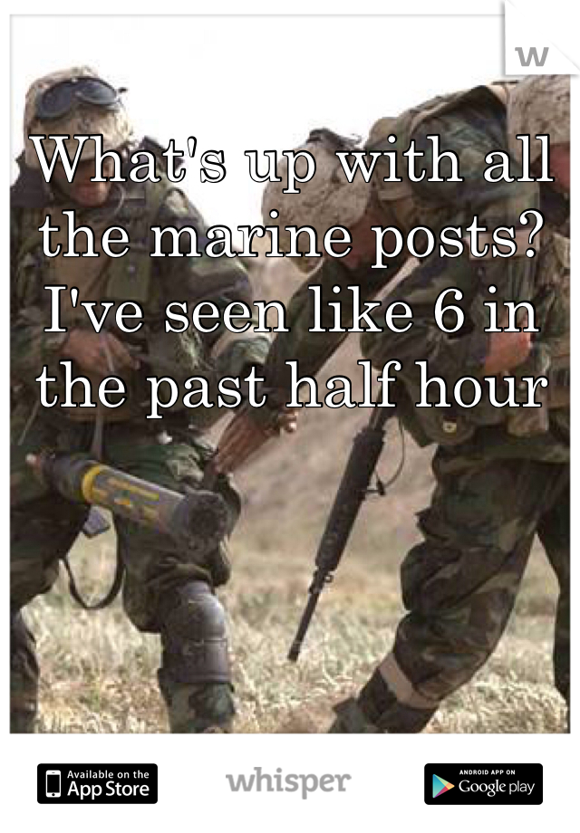 What's up with all the marine posts? I've seen like 6 in the past half hour