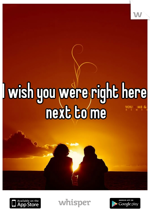I wish you were right here next to me