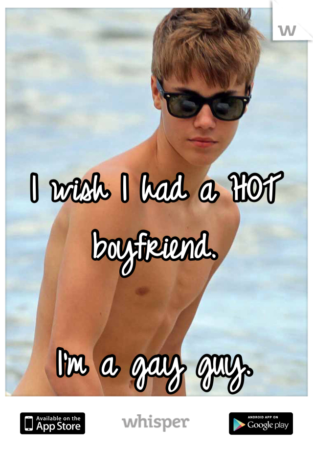 I wish I had a HOT boyfriend.

I'm a gay guy.