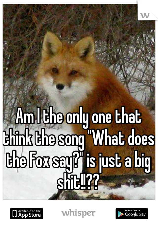 Am I the only one that think the song "What does the Fox say?" is just a big shit!!??