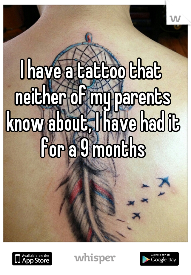 I have a tattoo that neither of my parents know about, I have had it for a 9 months