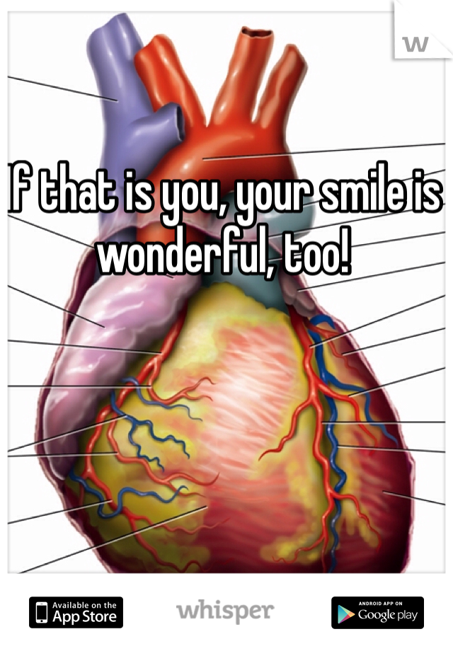 If that is you, your smile is wonderful, too!