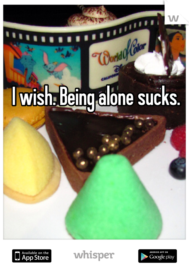 I wish. Being alone sucks. 