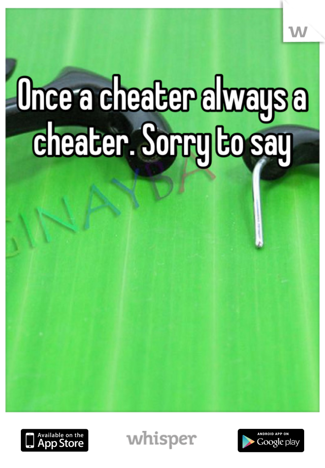 Once a cheater always a cheater. Sorry to say