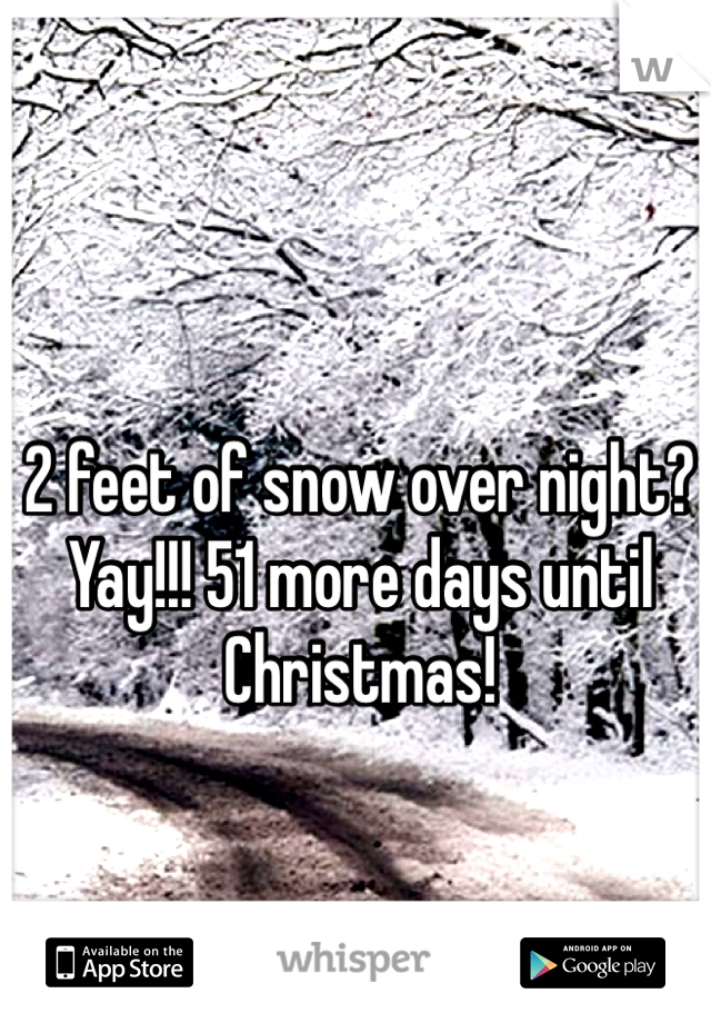 2 feet of snow over night? Yay!!! 51 more days until Christmas! 