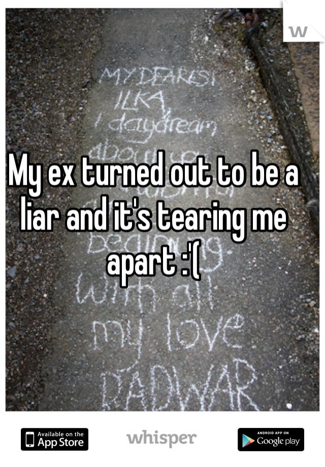 My ex turned out to be a liar and it's tearing me apart :'( 
